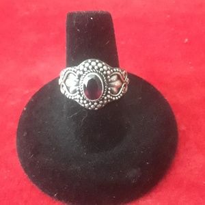 Garnet Silver ring size 8